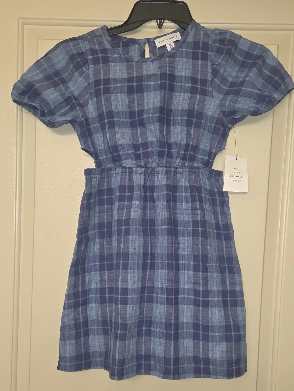 The Children's Place Blue Plaid Short-Sleeve Cotton Dress